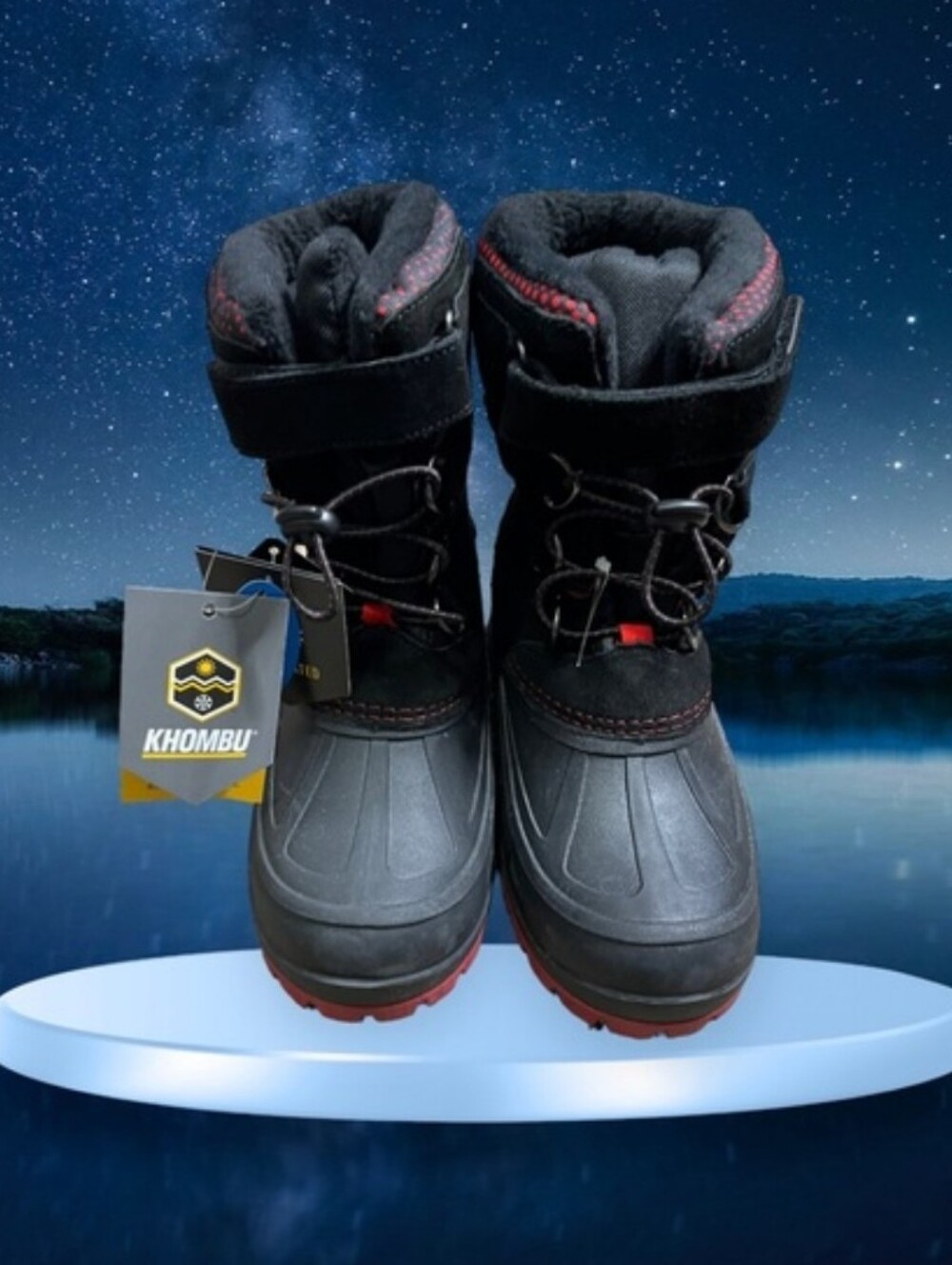 NWT Boy's Pety Khombu Black with Red Accent Winter Boots